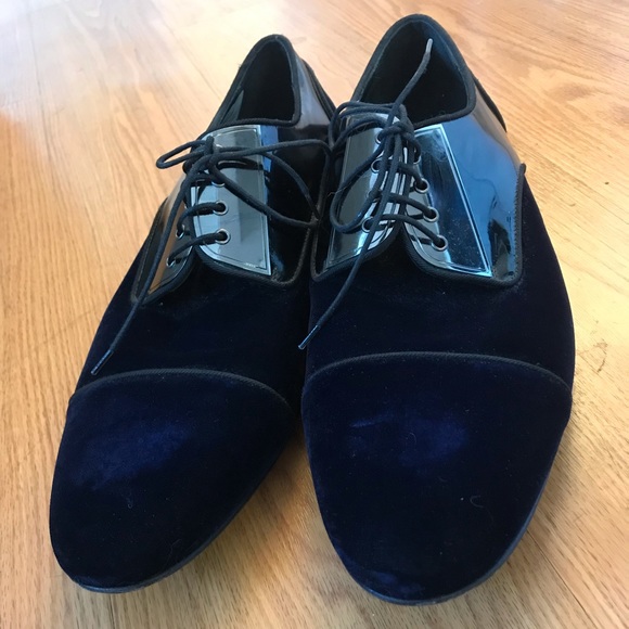 Louis Leeman Crushed Velvet Captoe Loafers - Picture 1 of 4